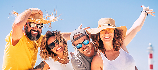 Happy People Fun Together During Summer Holiday