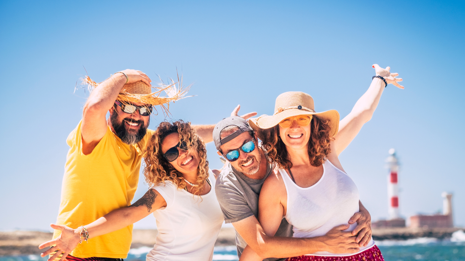 Happy People Fun Together During Summer Holiday